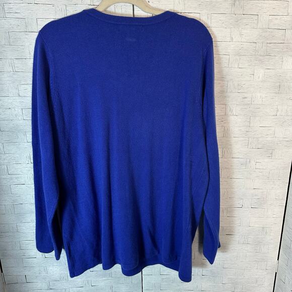 Designers originals women’s lightweight sweater blue 3/4 length sleeve plus size - Picture 2 of 9
